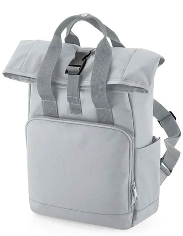 Recycled Mini Twin Handle Roll-Top Backpack - Light Grey