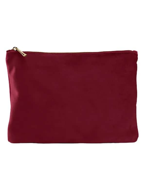 Velvet Accessory Pouch - Ruby Red