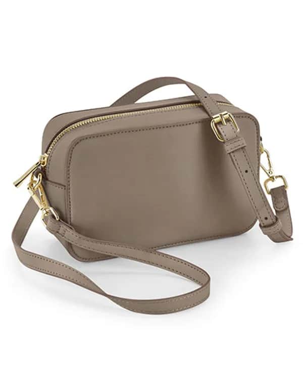 Boutique Structured Cross Body Bag - Taupe