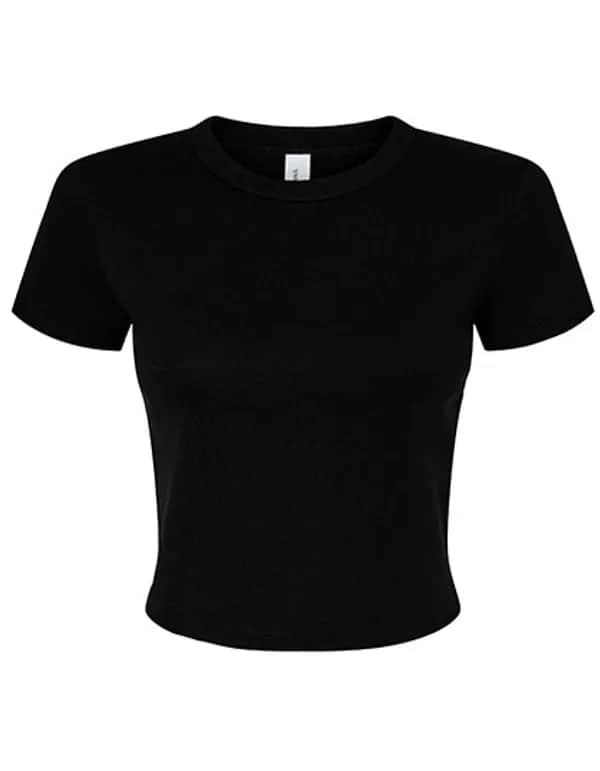 Women´s Micro Rib Baby Tee - Solid Black Blend