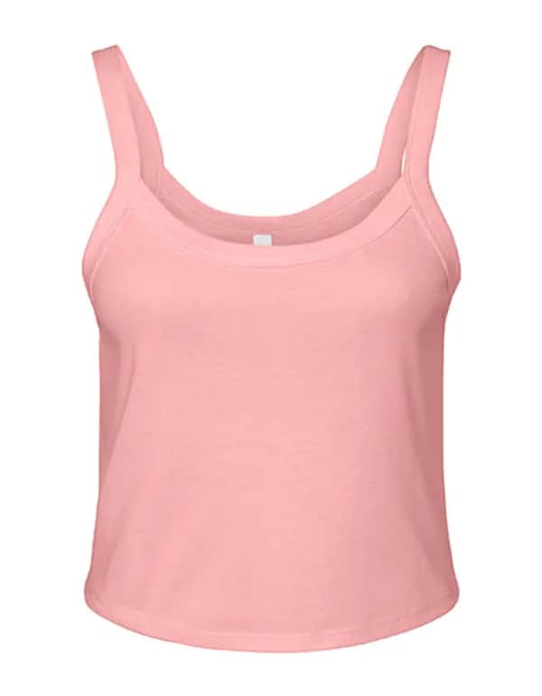 Women´s Micro Rib Spaghetti Strap Tank - Solid Pink Blend