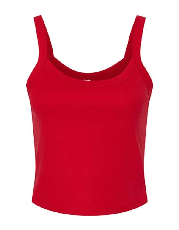 Women´s Micro Rib Spaghetti Strap Tank - Solid Red Blend