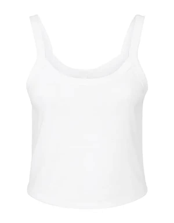 Women´s Micro Rib Spaghetti Strap Tank - Solid White Blend