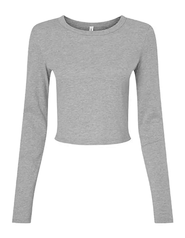 Women´s Micro Rib Long Sleeve Baby Tee - Athletic Heather