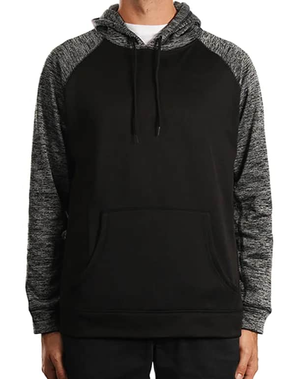 Men´s Performance Raglan Pullover - Black/Heather Charcoal