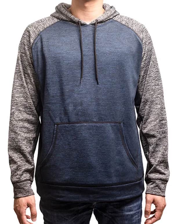 Men´s Performance Raglan Pullover - Heather Navy/Heather Charcoal