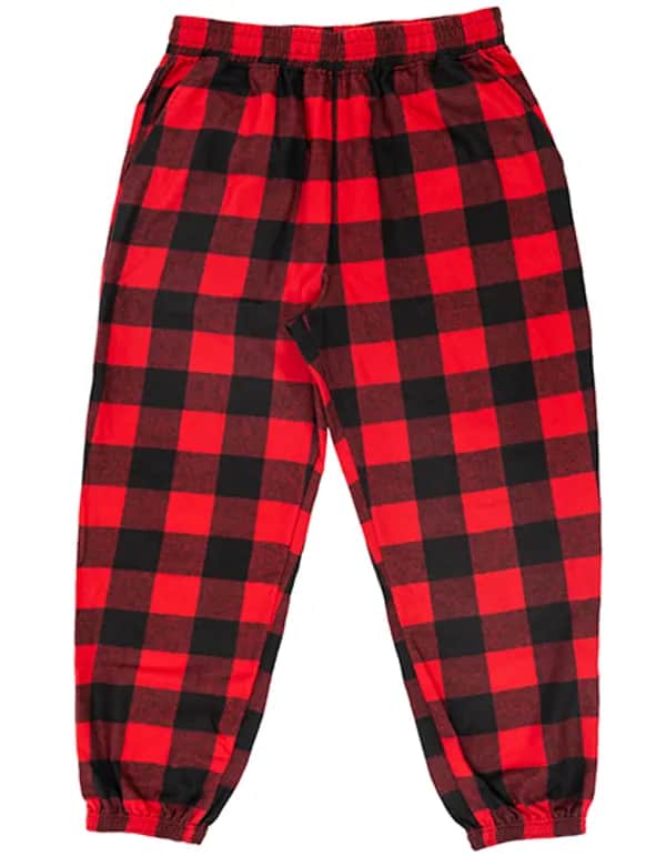 Flannel Jogger Pant - Red - Black (Checked)