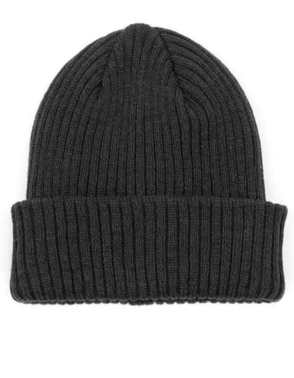 POLYLANA® Rib Beanie With Cuff - Dark Grey Melange