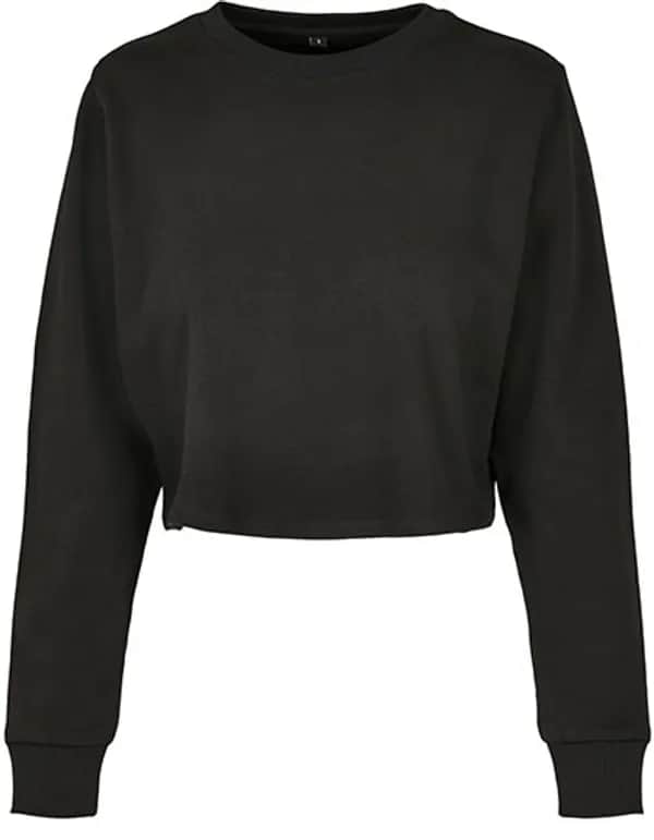Ladies´ Terry Cropped Crew - Black
