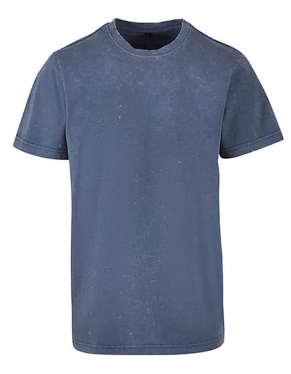 Acid Washed Round Neck Tee - Vintage Blue
