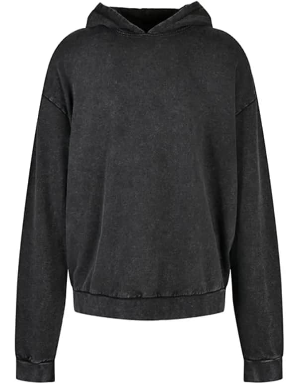 Acid Washed Oversize Hoody - Black
