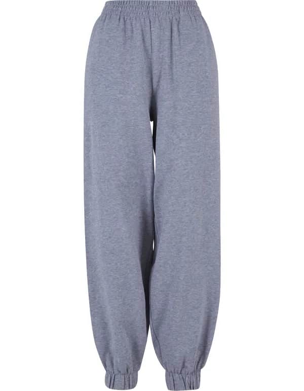 Ladies High Waist Ballon Sweat Pants - Heather Grey