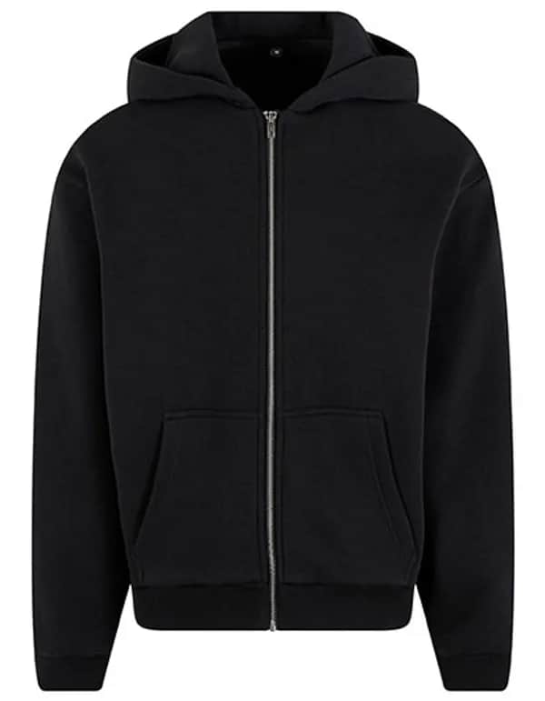Fluffy Zip Hoody - Black