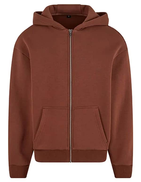 Fluffy Zip Hoody - Chocolate Brown
