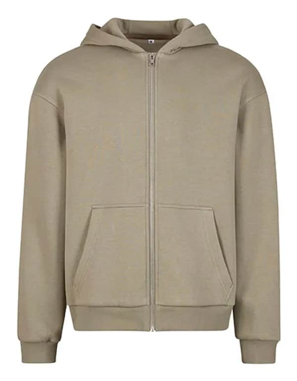 Fluffy Zip Hoody - Pale Olive