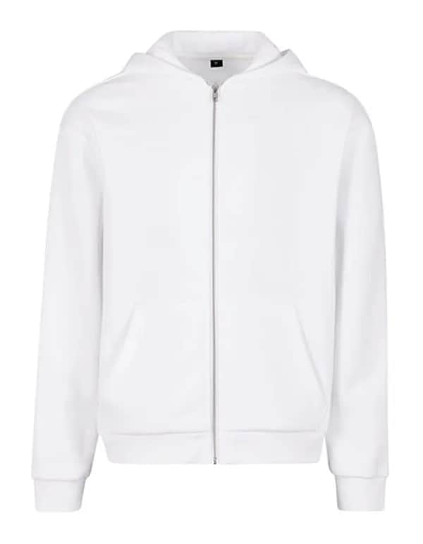 Fluffy Zip Hoody - White