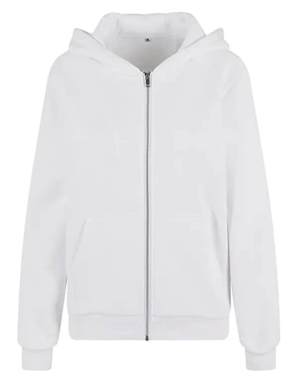 Ladies Fluffy Zip Hoody - White