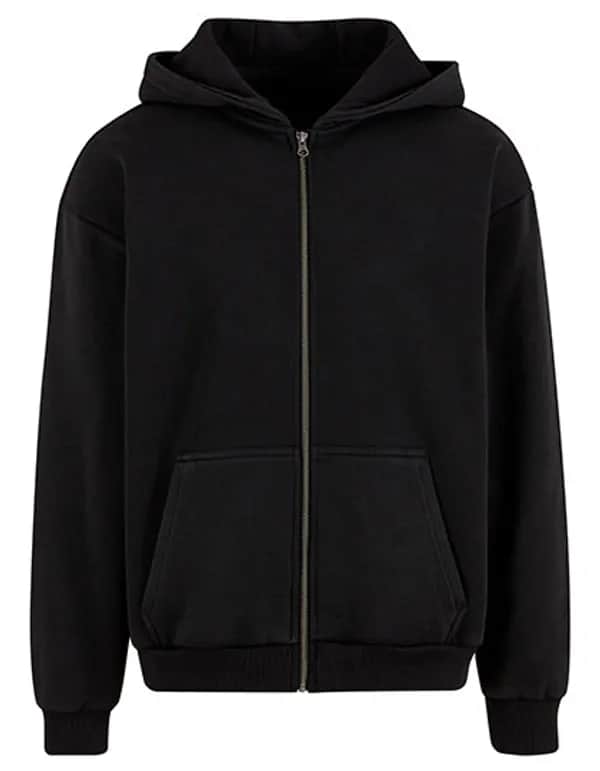 Vintage Heavy Zip Hoodie - Black