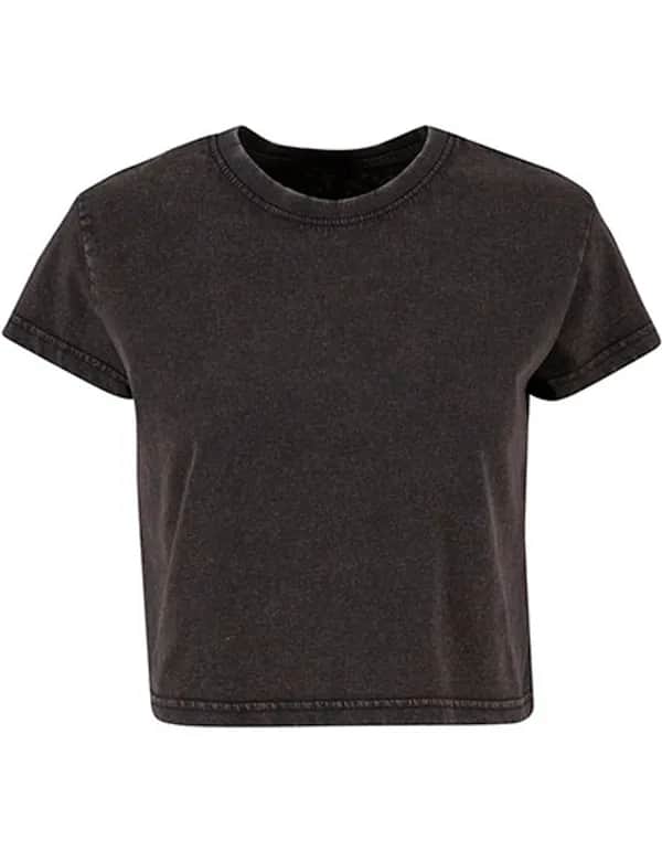 Ladies Vintage Cropped Tee - Black