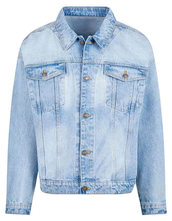 Heavy Ounce Boxy Denim Jacket - New Light Blue Washed