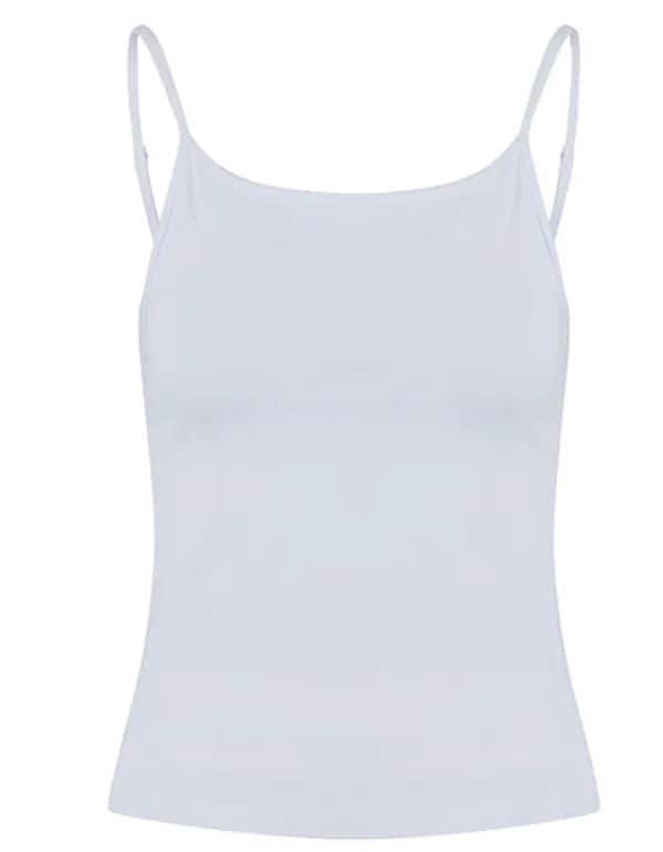 Ladies Stretch Jersey Short Slim Top - White