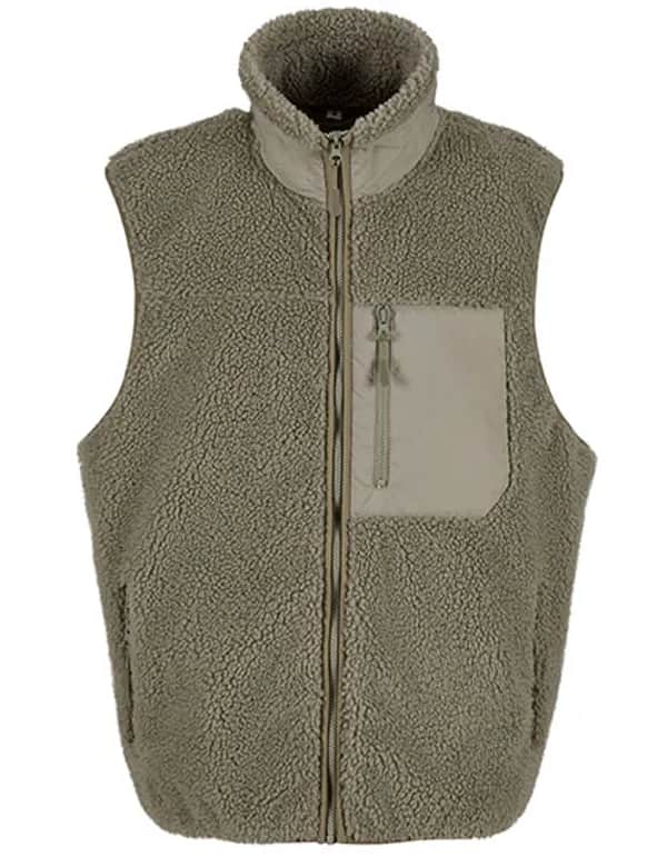 Bonded Sherpa Vest - Pale Olive