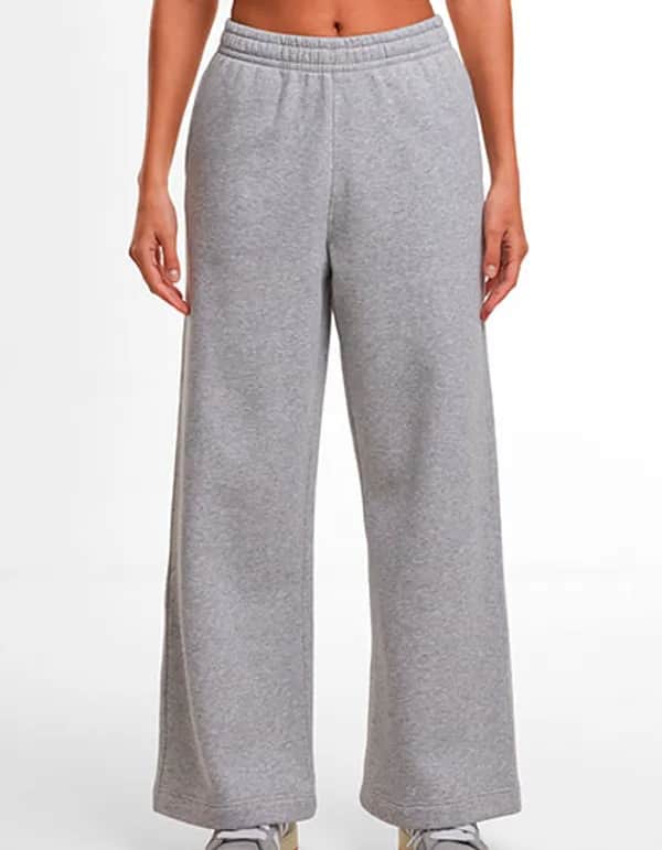 Ladies Wideleg Sweatpants - Heather Grey