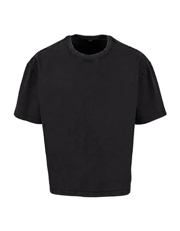 Vintage Cropped Heavy Oversize Tee - Black