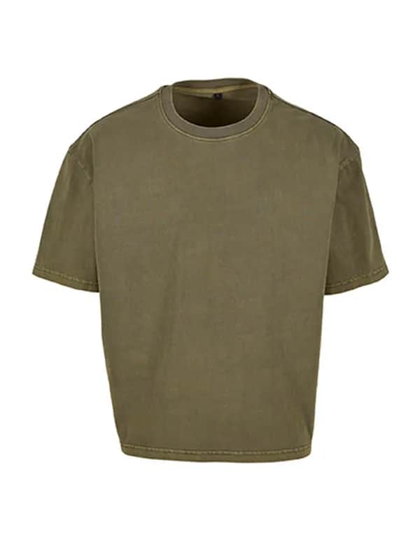 Vintage Cropped Heavy Oversize Tee - Warm Khaki