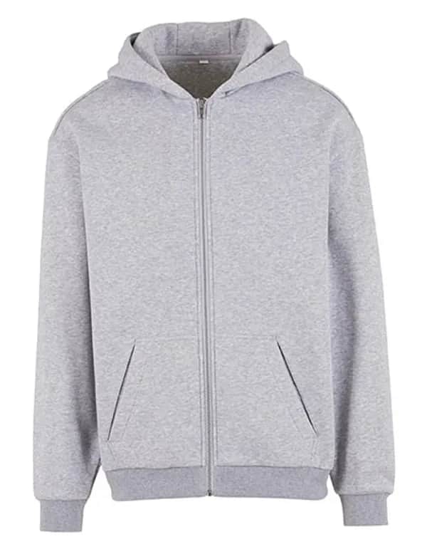 Loose Fit Zip Hoody - Heather Grey