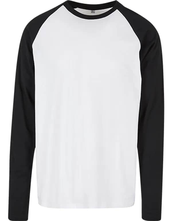 Men´s Contrast Raglan Longsleeve T-Shirt - White/Black