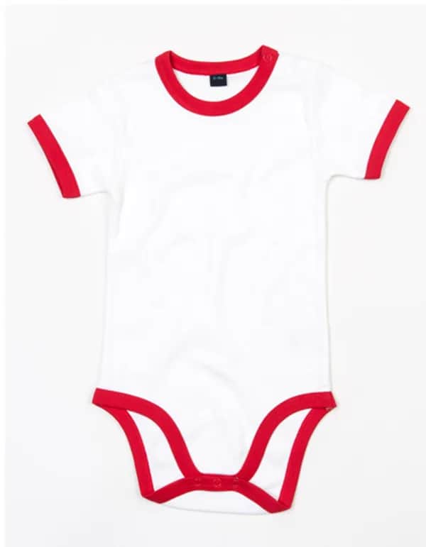 Baby Ringer Bodysuit - White/Red