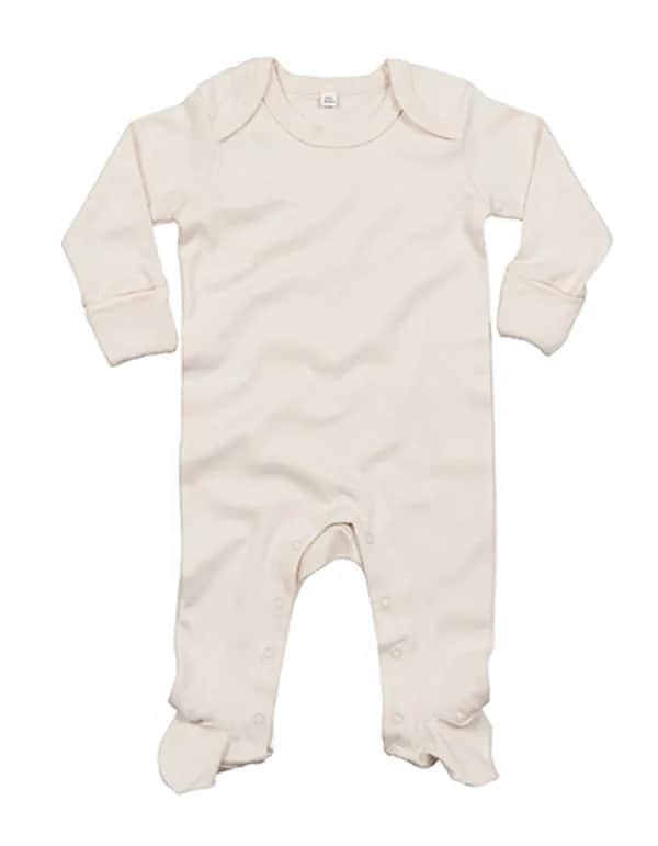 Baby Sleepsuit With Scratch Mitts - Organic Natural