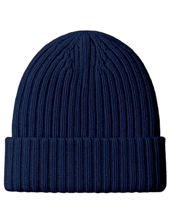 Beanie mit Merinowolle - Navy