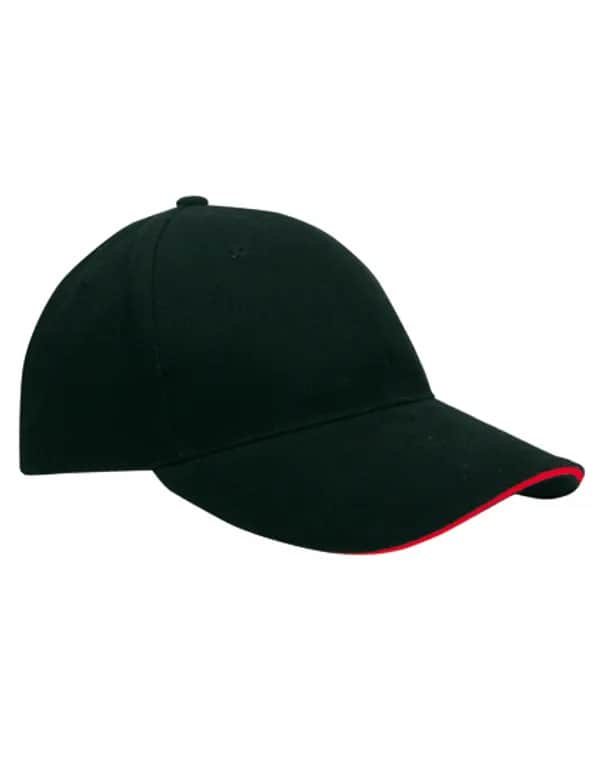 Heavy Brushed Cap - Black/Red