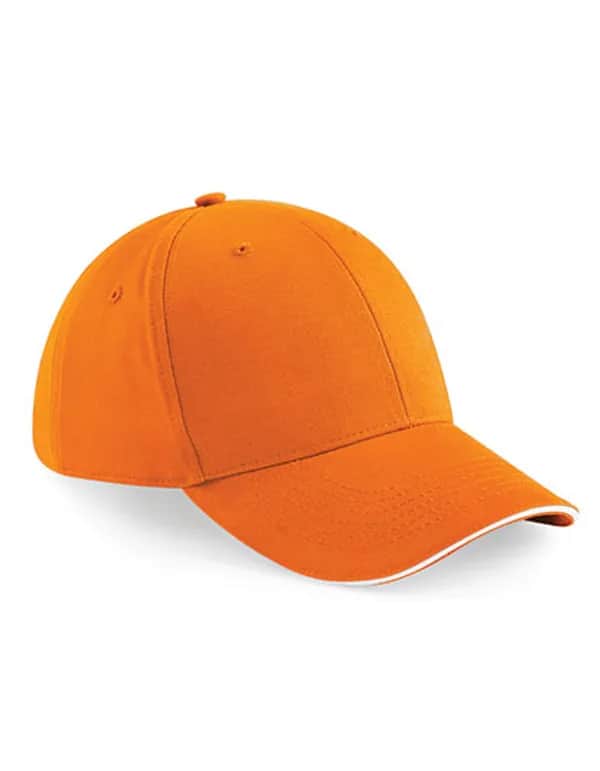 Athleisure 6 Panel Cap - Orange/White