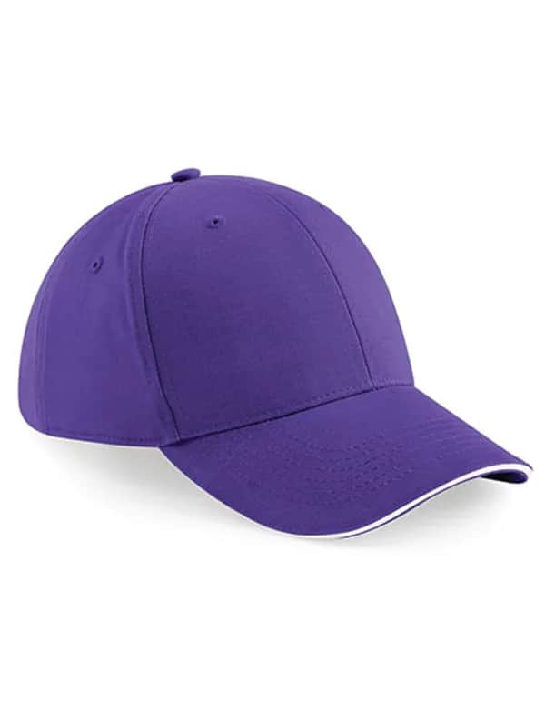 Athleisure 6 Panel Cap - Purple/White