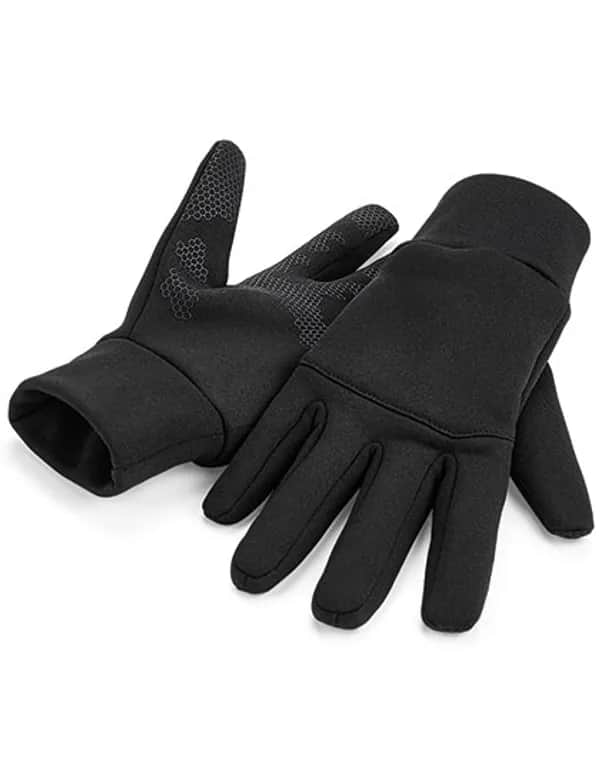 Softshell Sports Tech Gloves - Black