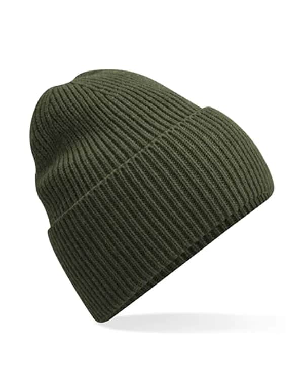 Oversized Cuffed Beanie - Olive Green