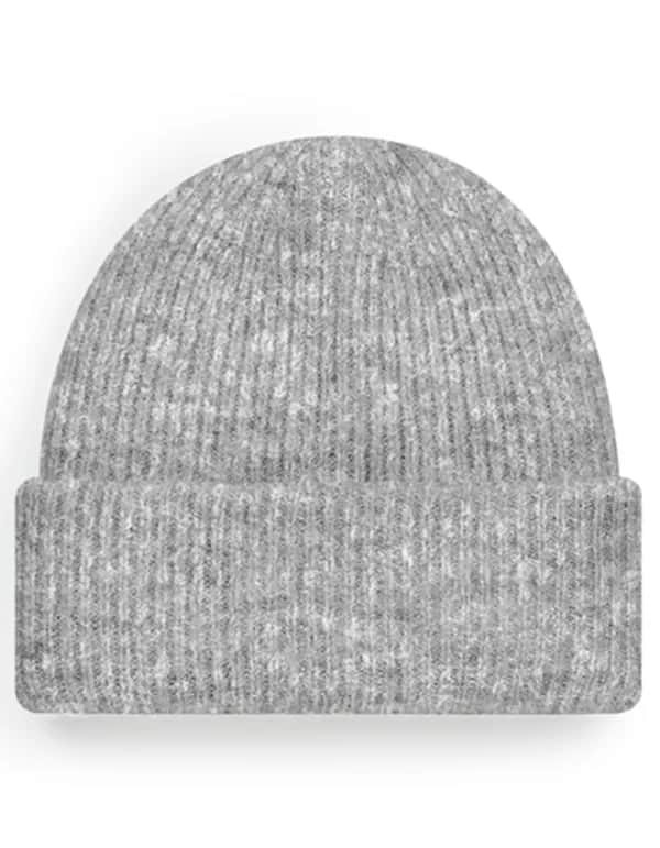 Cosy Ribbed Beanie - Grey Marl