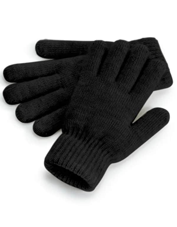 Cosy Ribbed Cuff Gloves - Black Marl