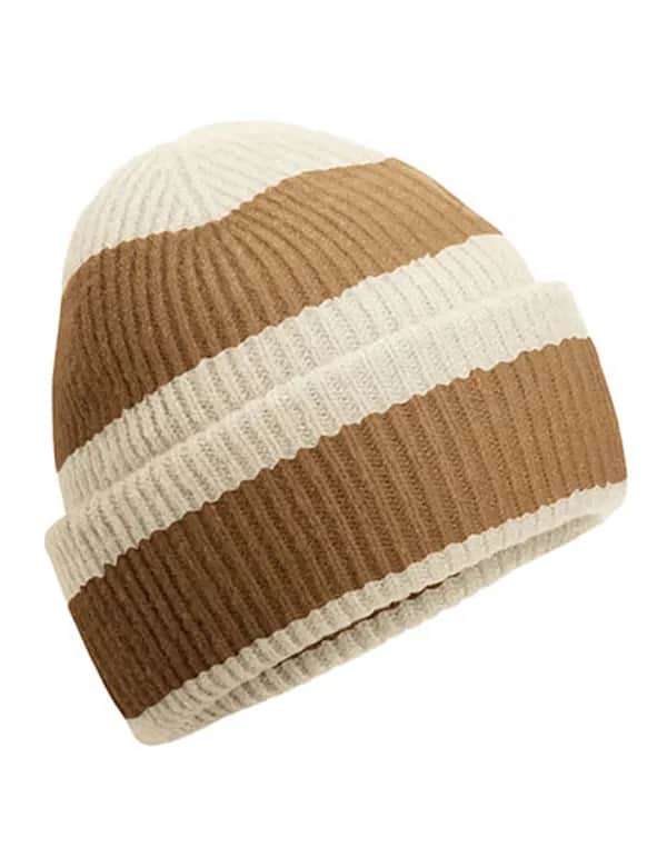 Colour Block Beanie - Vanilla/Biscuit