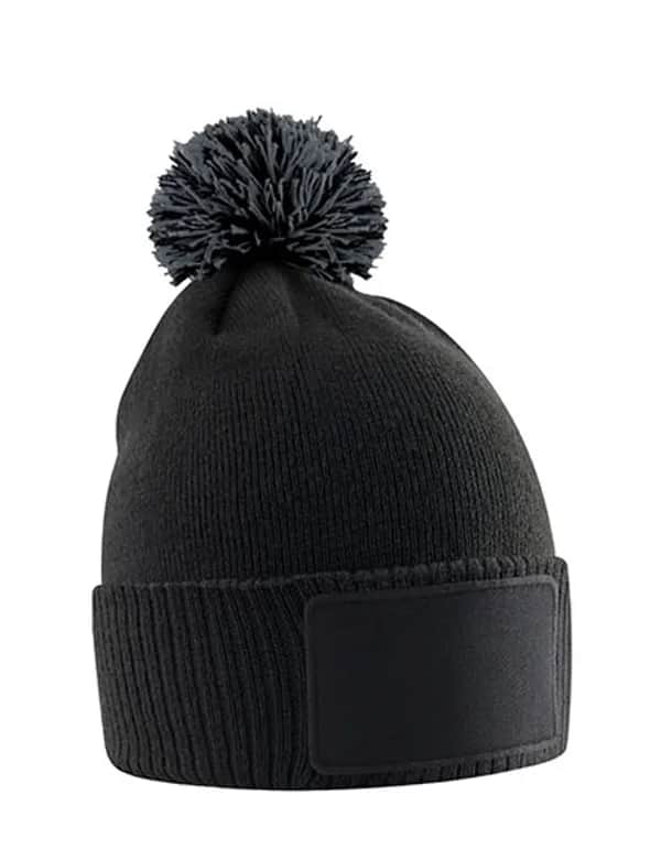 Kids Snowstar Patch Beanie - Black/Graphite Grey