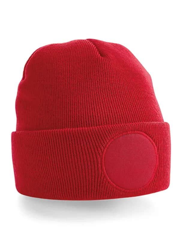 Circular Patch Beanie - Classic Red