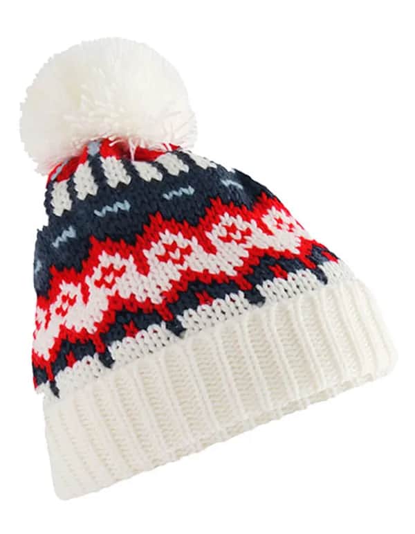 Retro Ski Beanie - White Out