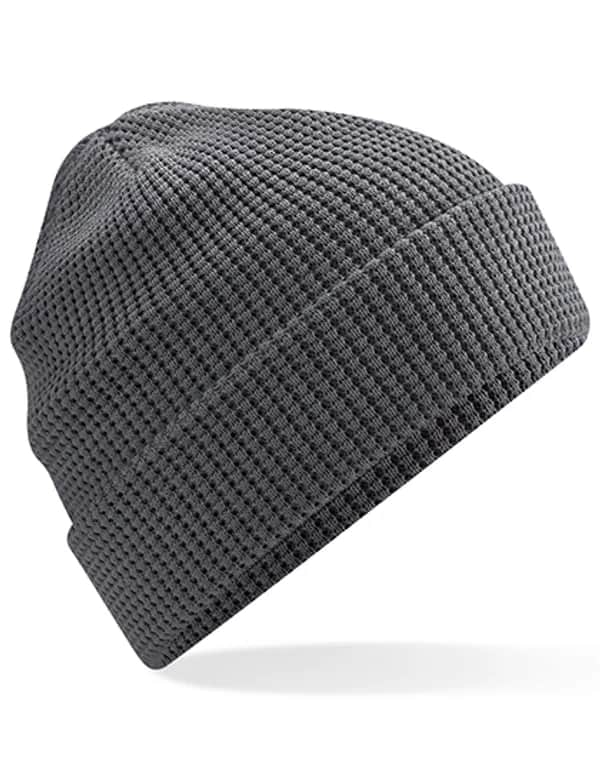 Organic Cotton Waffle Beanie - Graphite Grey