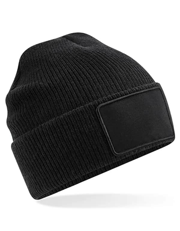 Removable Patch Thinsulate™ Beanie - Black