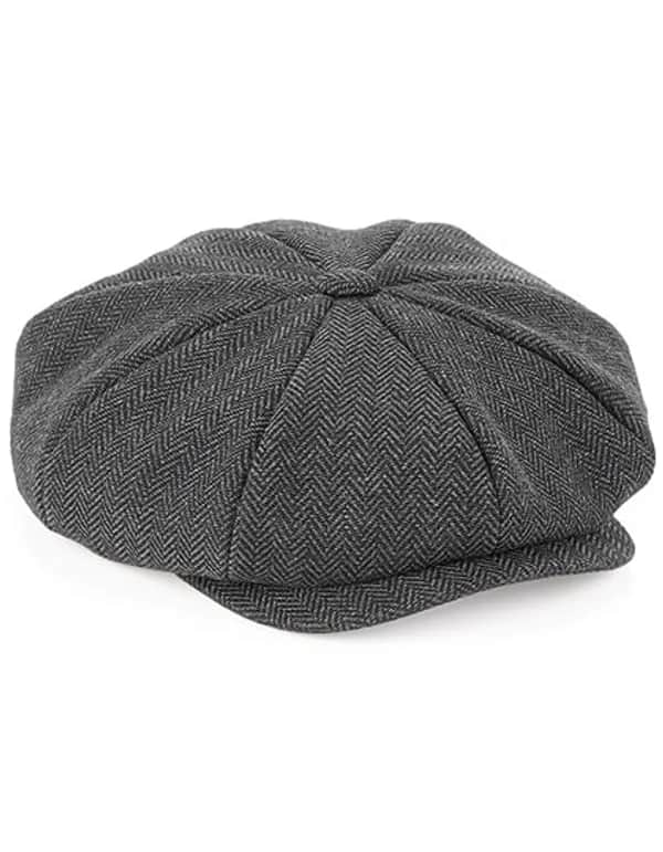 Heritage Baker Boy Cap - Charcoal Herringbone