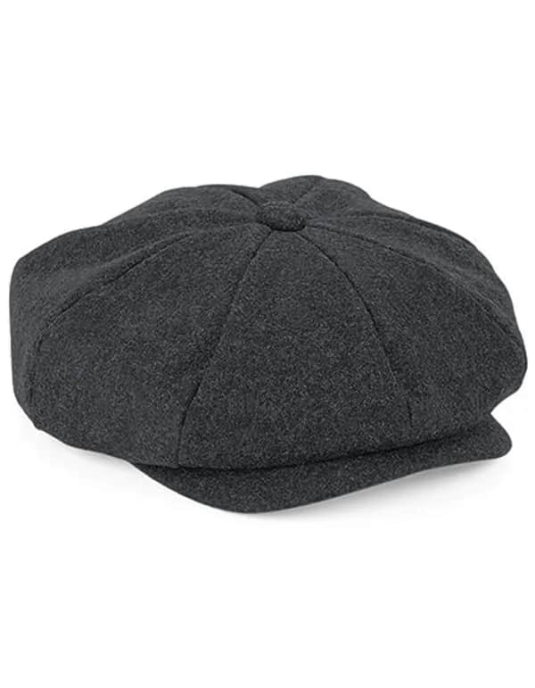 Melton Wool Baker Boy Cap - Charcoal Marl
