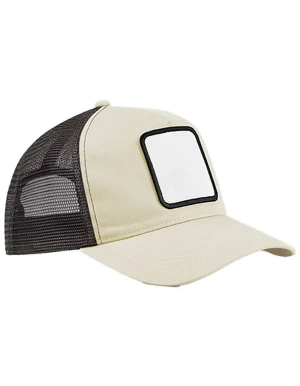 Appliqué Patch 5 Panel Trucker - Stone/Shadow Grey